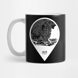 Lagos, Nigeria City Map - Travel Pin Mug